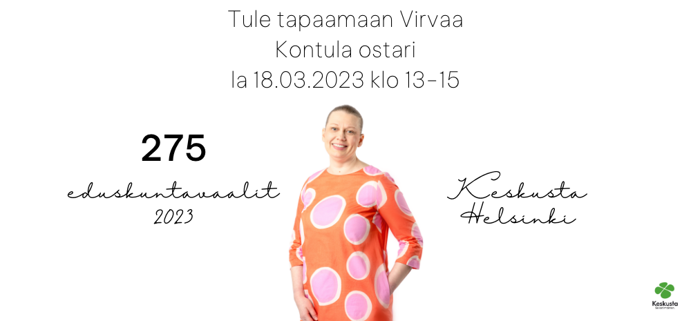 Virva Lehto eduskuntavaaliehdokas 2023 Kontula ostari la 18.03.2023 klo 13-15